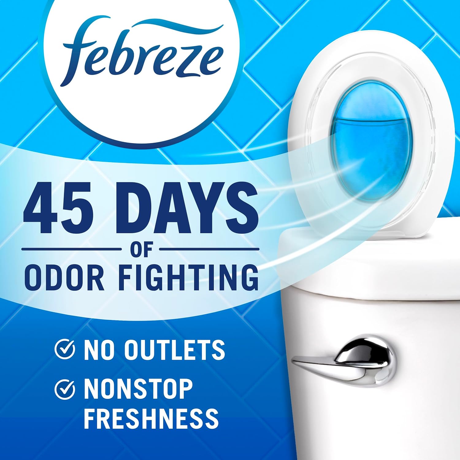 Febreze Bathroom Air Freshener, Odor-Fighting, Plug In Alternative, Air Fresheners for Small Spaces in Home, Bathroom, Kitchen, & Closet, Pet & Litter Box Odor Fighter, Gain Original Scent, 4ct