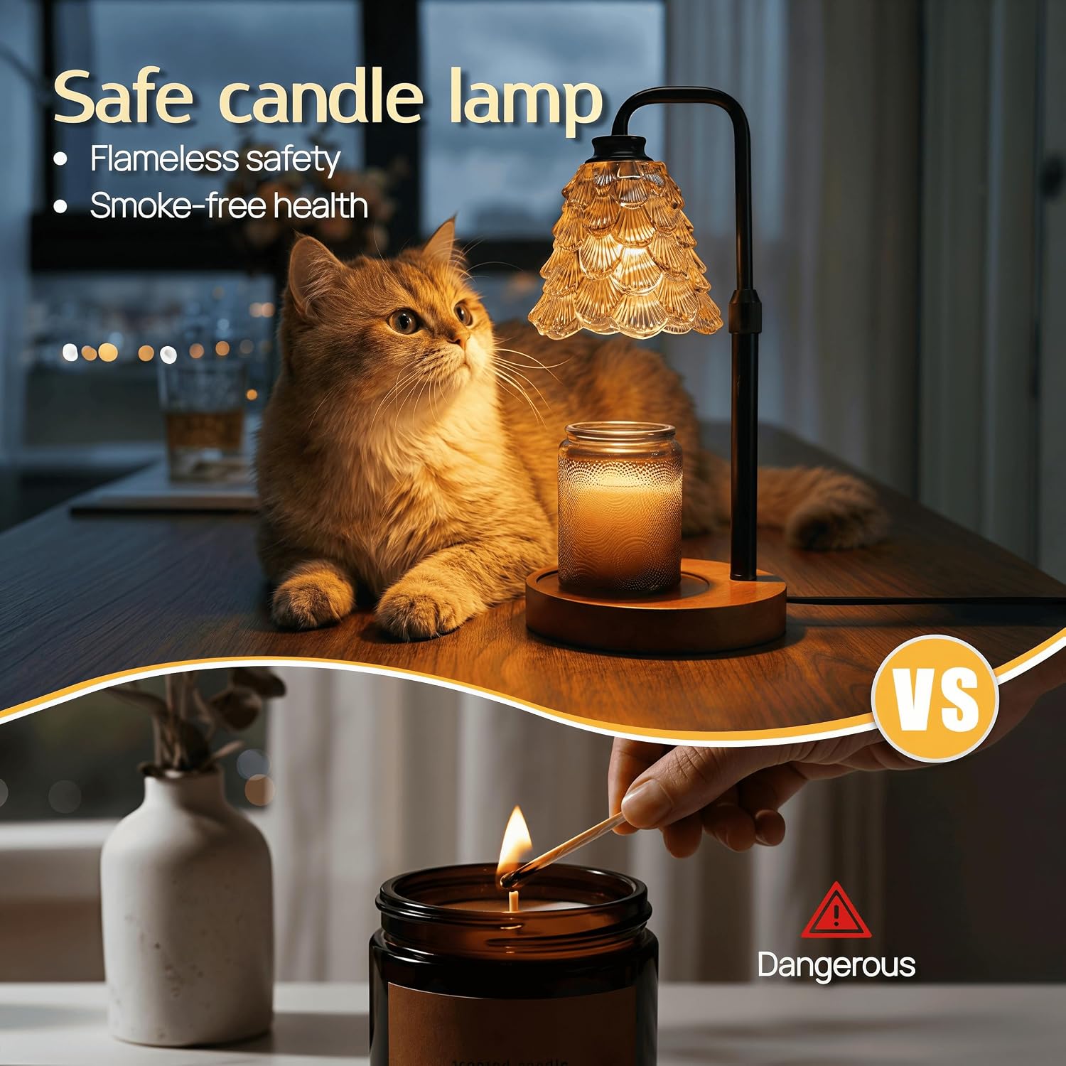 JZHOME Candle Warmer Lamp with Timer Dimmable, Height Adjustable Candle Lamp Warmer for Women Birthday Gifts, House New Home Decor