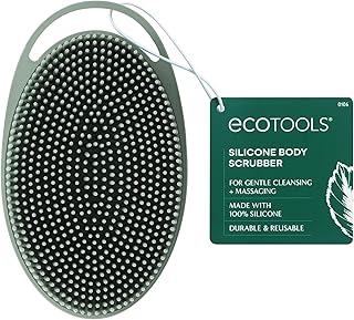 EcoTools Silicone Body Scrubber, for Gentle Cleansing & Exfoliating, 2-in-1 Silicone Scrubber & Body Massager, Hygienic & Durable Bath Accessory, Eco Friendly, Vegan, & Cruelty Free, 1 Count