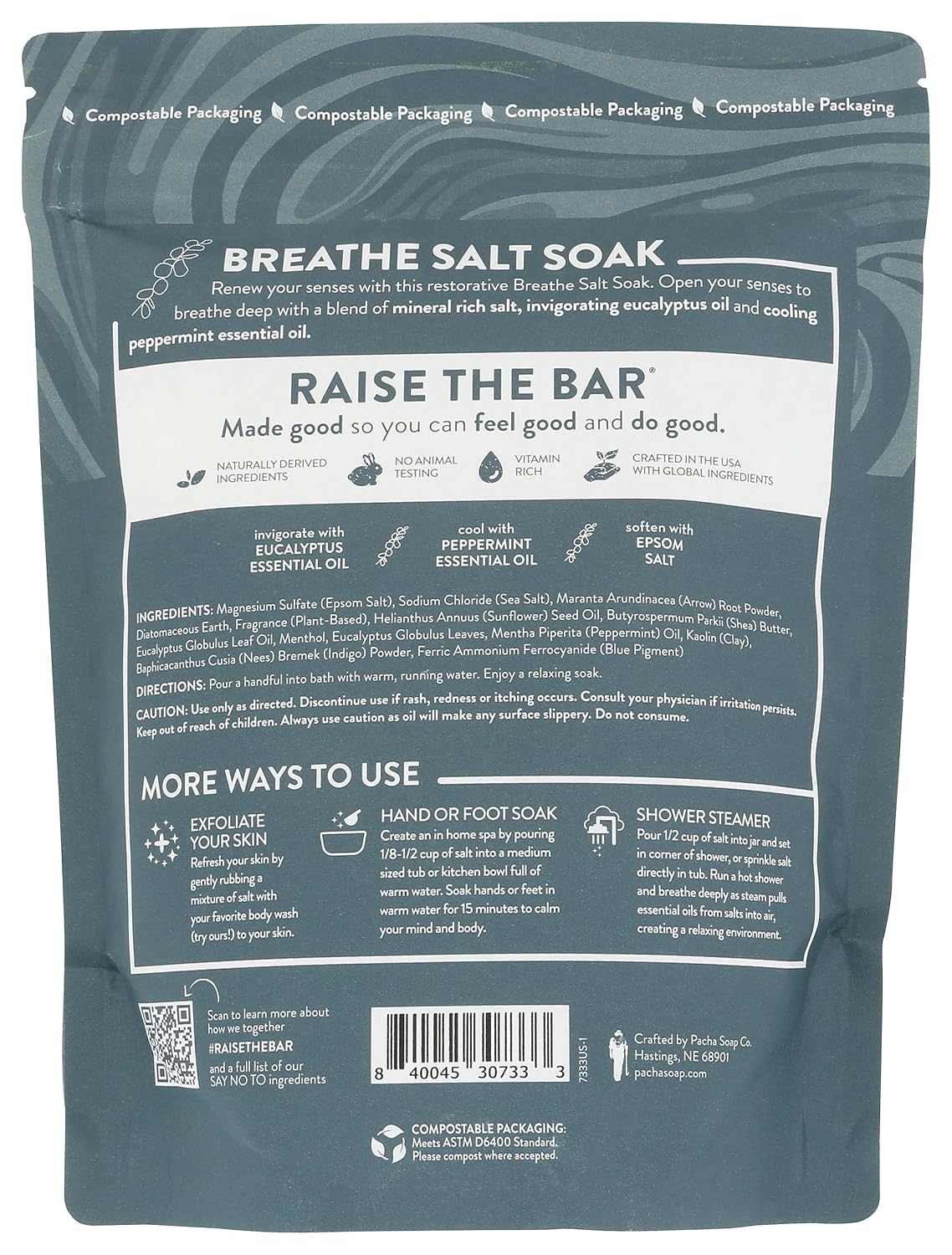 PACHA SOAP Breathe Salt Soak, 32 OZ