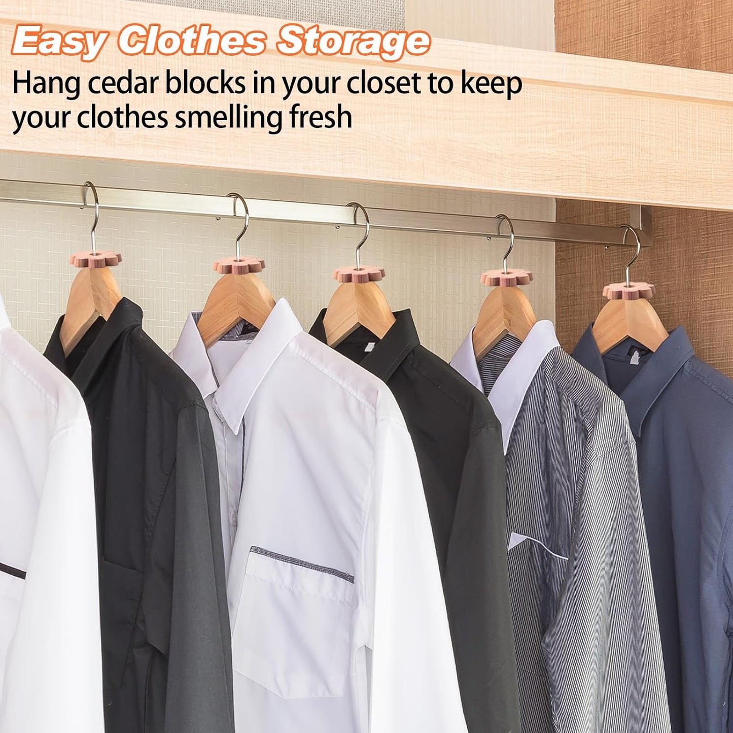 12 Pcs Cedar Blocks for Clothes Storage Flower Cedar Chips for Closets and Drawers Fresh Cedar Rings to Protect Your Clothes Aromatic Scent Cedar Planks for Closets Wardrobe Clothes Storage Freshener