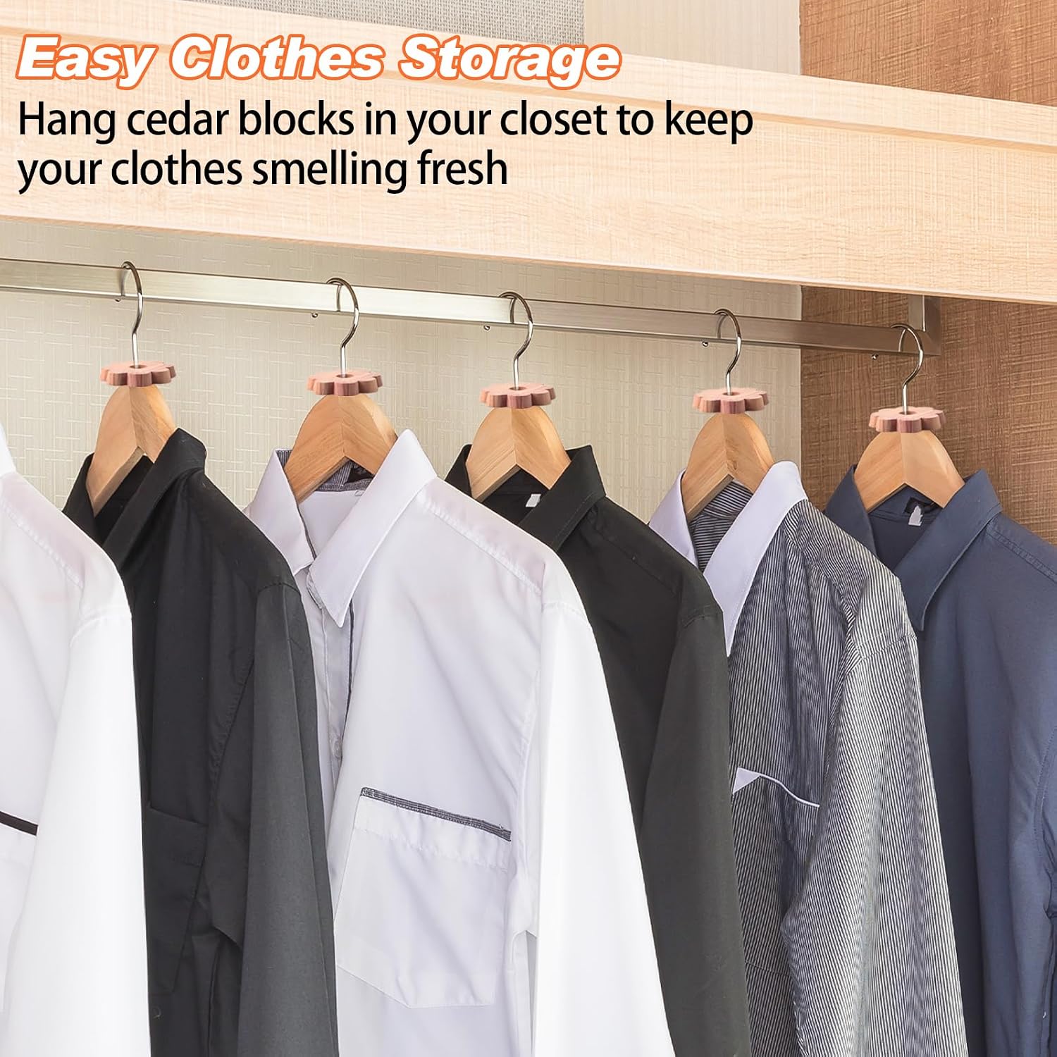 12 Pcs Cedar Blocks for Clothes Storage Flower Cedar Chips for Closets and Drawers Fresh Cedar Rings to Protect Your Clothes Aromatic Scent Cedar Planks for Closets Wardrobe Clothes Storage Freshener