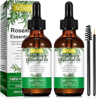 A r b c r n 2 Pack Rosemary Oil for Hair Growth Organic,100% Pure Rosemary Essential Oil for Eyebrow and, colourless