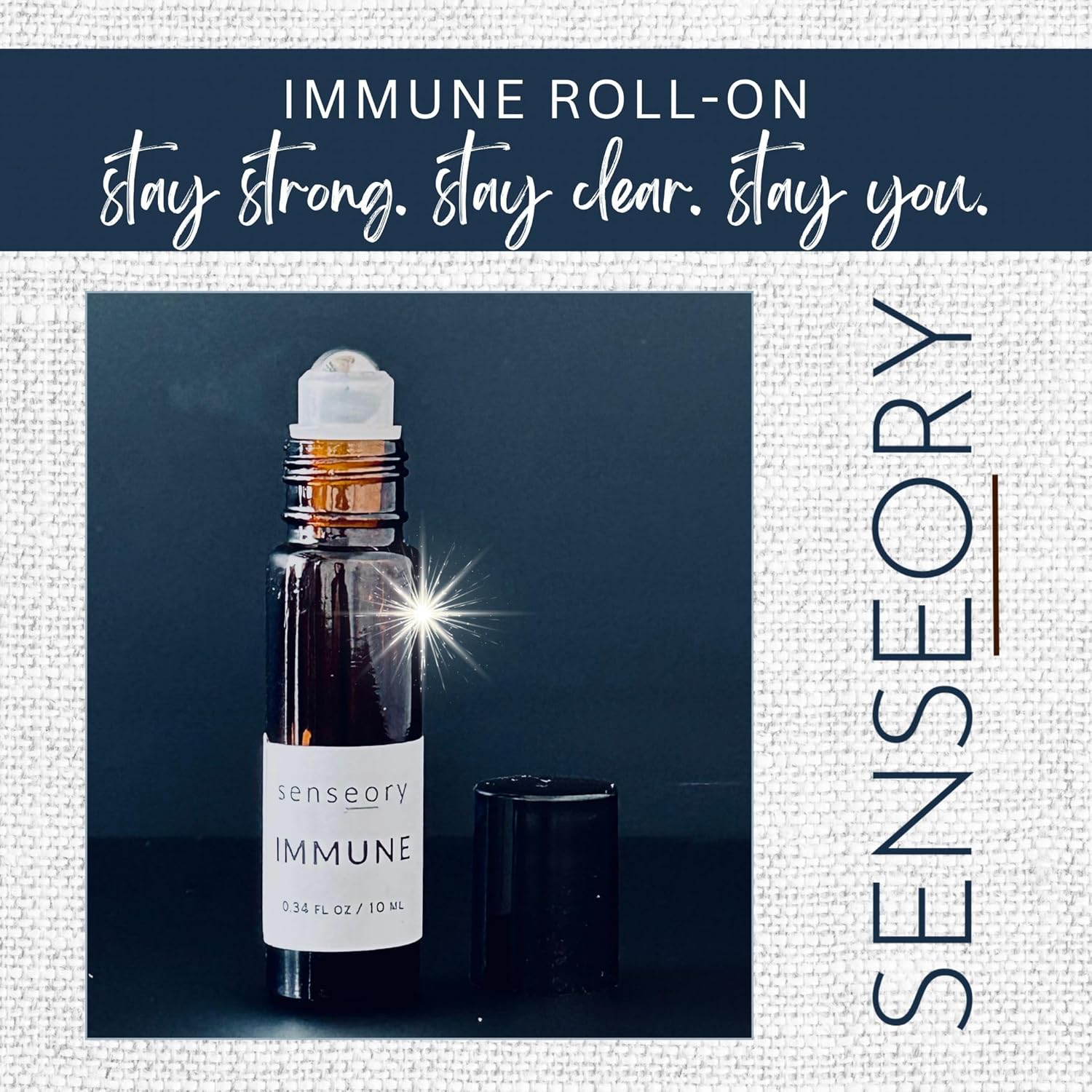Immune Essential Oil Roll-On – Peppermint, Clove, Vetiver, Rosemary & Lemon Blend – Natural Aromatherapy for Clarity, Freshness & Daily Wellness Support – 10ml Roll-On