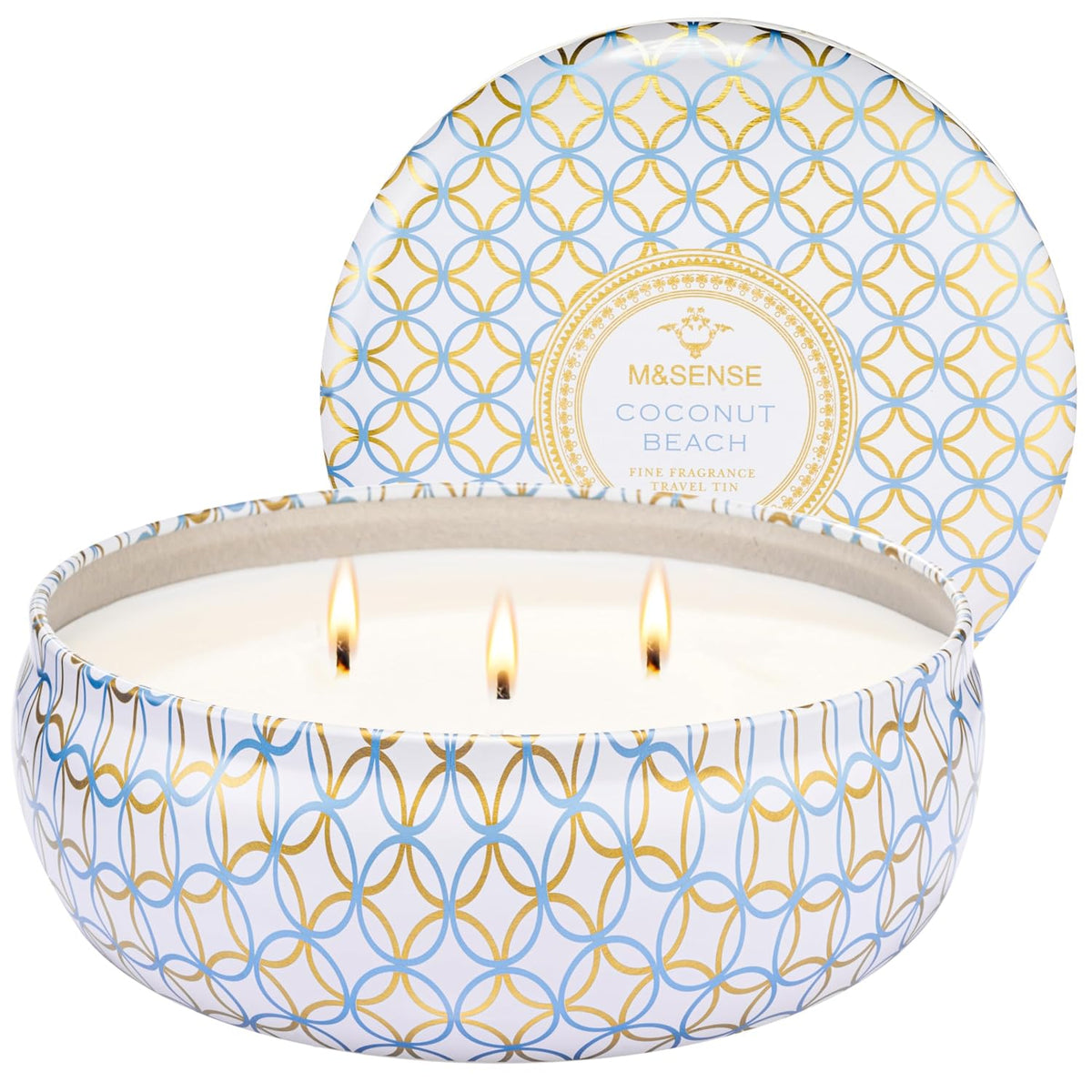 M&SENSE Coconut Beach Scented Candles 12 oz