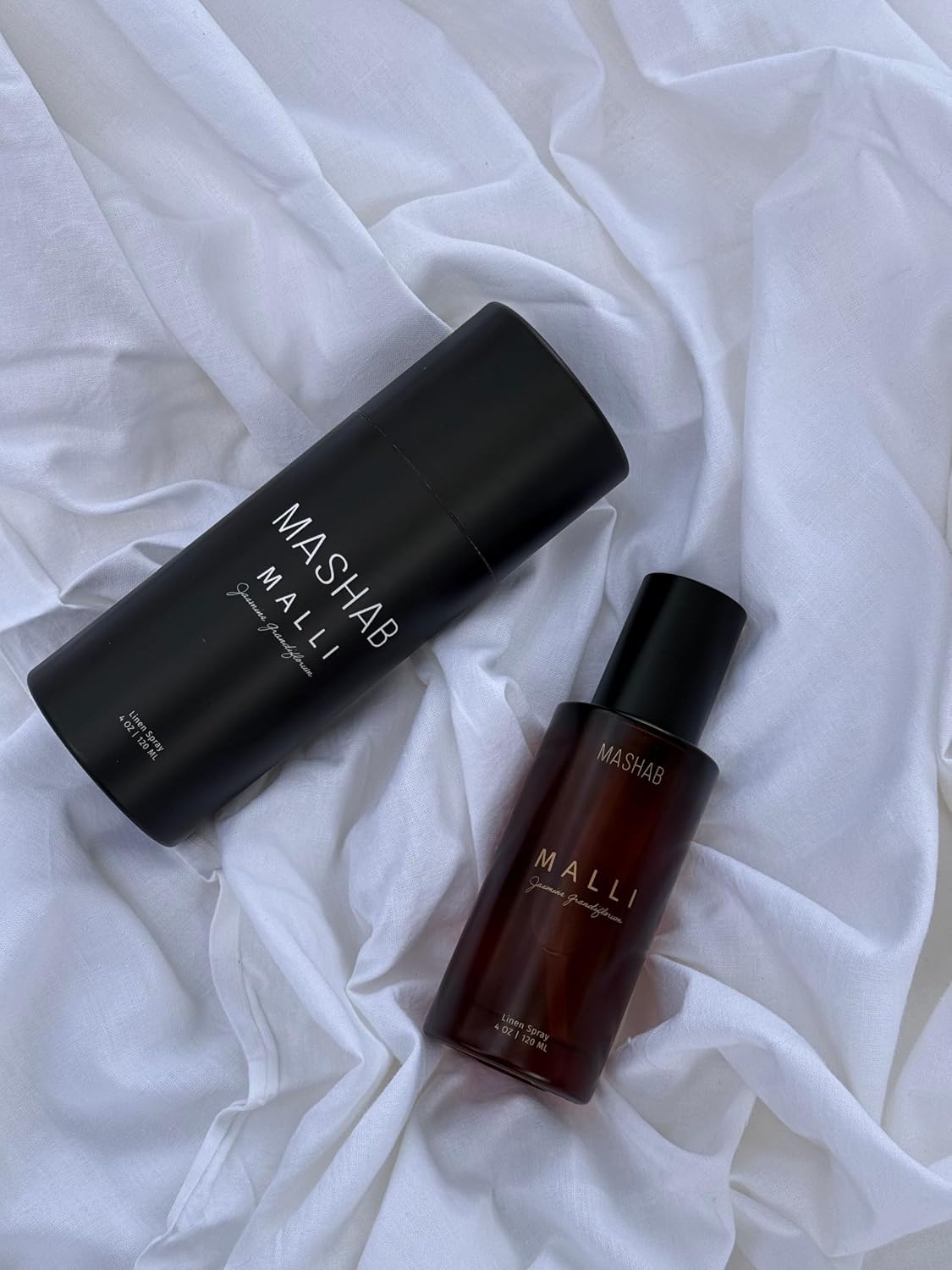MALLI by MASHAB – All-Natural Jasmine Grandiflorum Linen & Room Spray | Alcohol-Free Luxury Aromatic Mist | Premium Glass Bottle (120 mL) gift idea for Birthday Anniversary Valentines Day Mothers Day