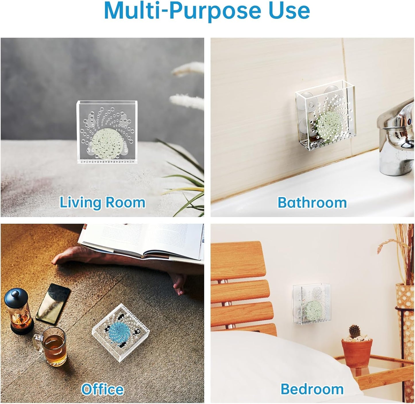 NiHome Acrylic Shower Steamer Tray Clear, Shower Steamer Holder with 4 Suction Cups and Self-Adhesive Tape, Extends Fragrance Duration, Prevents Stepping and Drain Clogs, Fits Smooth Shower Surfaces