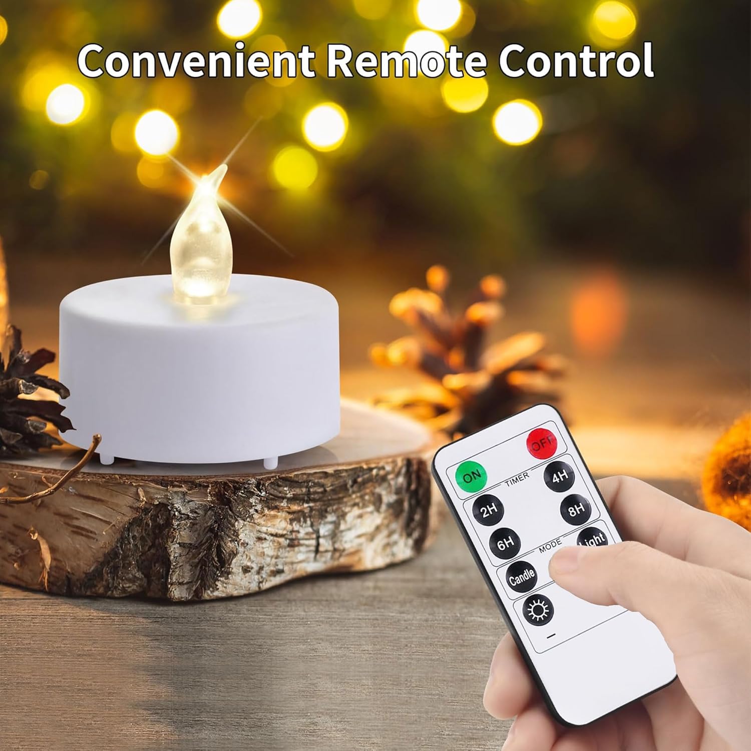 Tea Light Candles with Remote Control,Flickering Flameless LED Candle,Long Lasting 400+Hours,Battery Operated with Timer for Home Decoration Seasonal &Festival Celebration WarmWhite (5pcs)