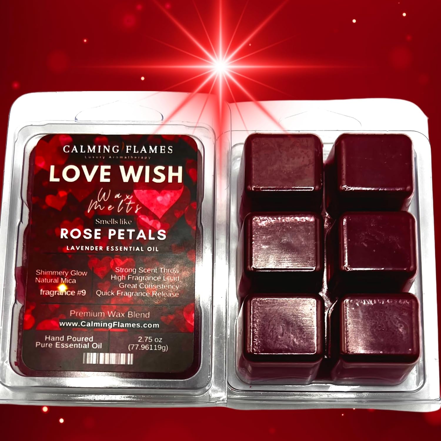 Rose Lavender Wax Melts (2 Pack) | Strong Floral Scent | Long Lasting | Romantic Home Fragrance | Handmade USA
