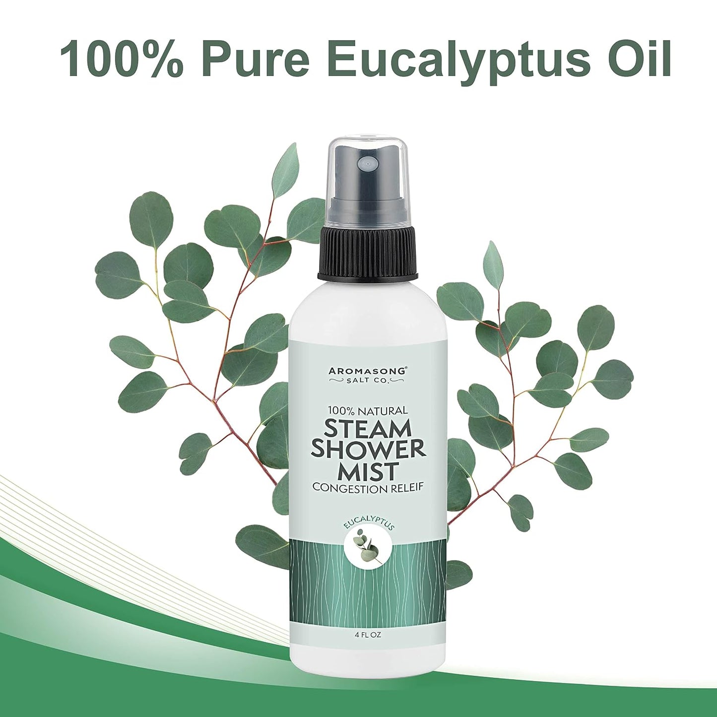 Aromasong Eucalyptus Steam Shower Spray - 100% Pure and Natural Essential Oil Mist - Relaxing Aromatherapy Infusion Vapor for Hot Tub, Spa, Sauna Room - Used for Sinus and Congestion.