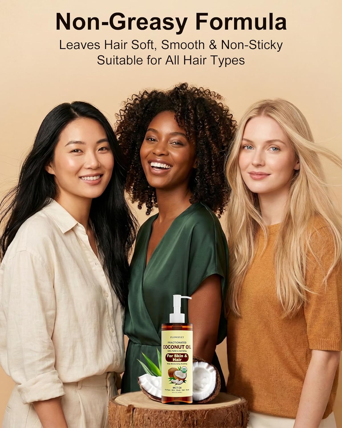 Organic Fractionated MCT Coconut Oil, 32 Fl Oz (2 x 16 Fl Oz), USDA Certified, 100% Pure & Natural Liquid Coconut Oil for Skin, Face, Body, Hair & Scalp, Lightweight Carrier Oil, Massage Oil