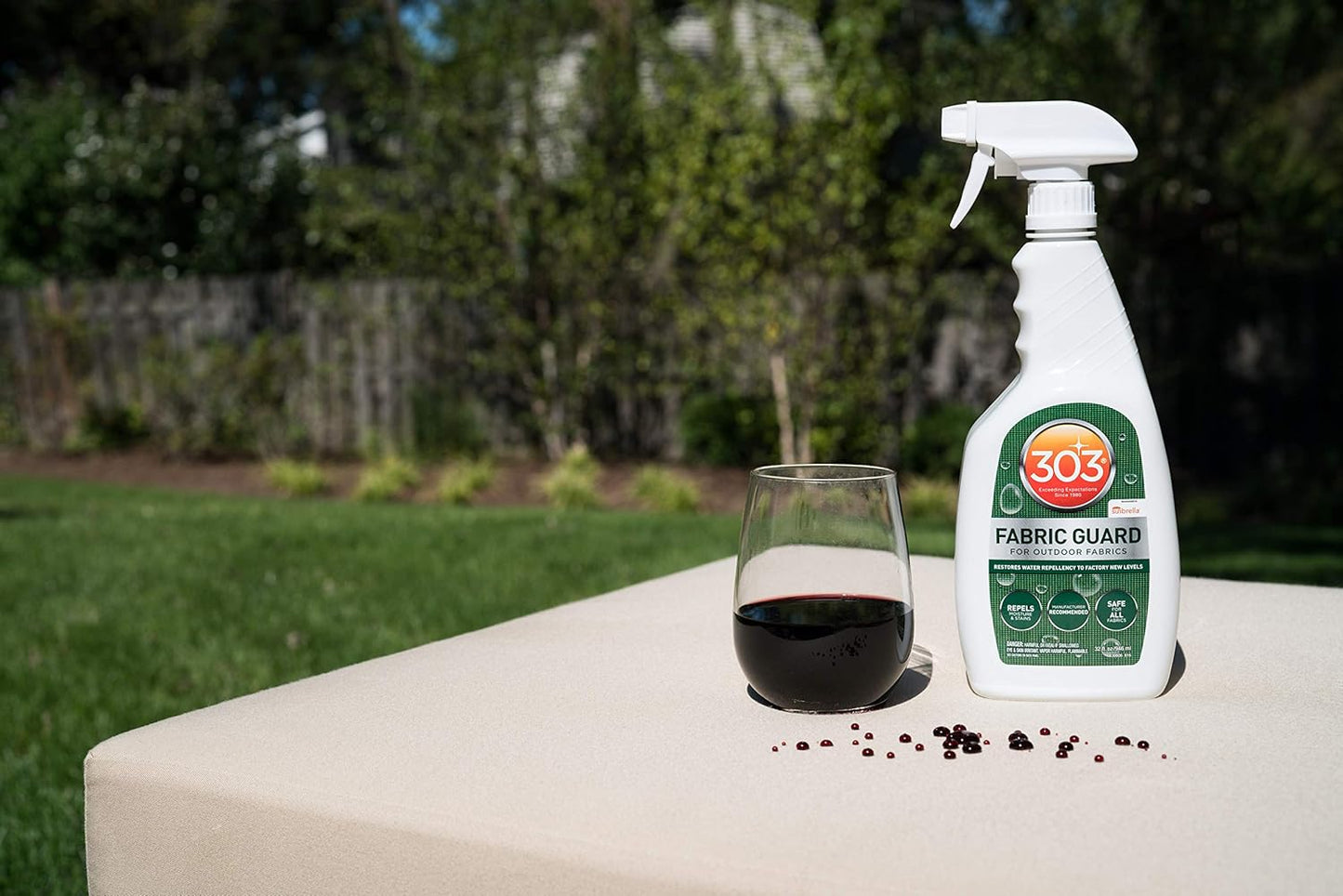 303 Products Fabric Guard, Water Repellent Spray for Outdoor Fabrics – Protects Upholstery, Cushions & Canvas, Stain Protection, Sunbrella Recommended, 32 oz