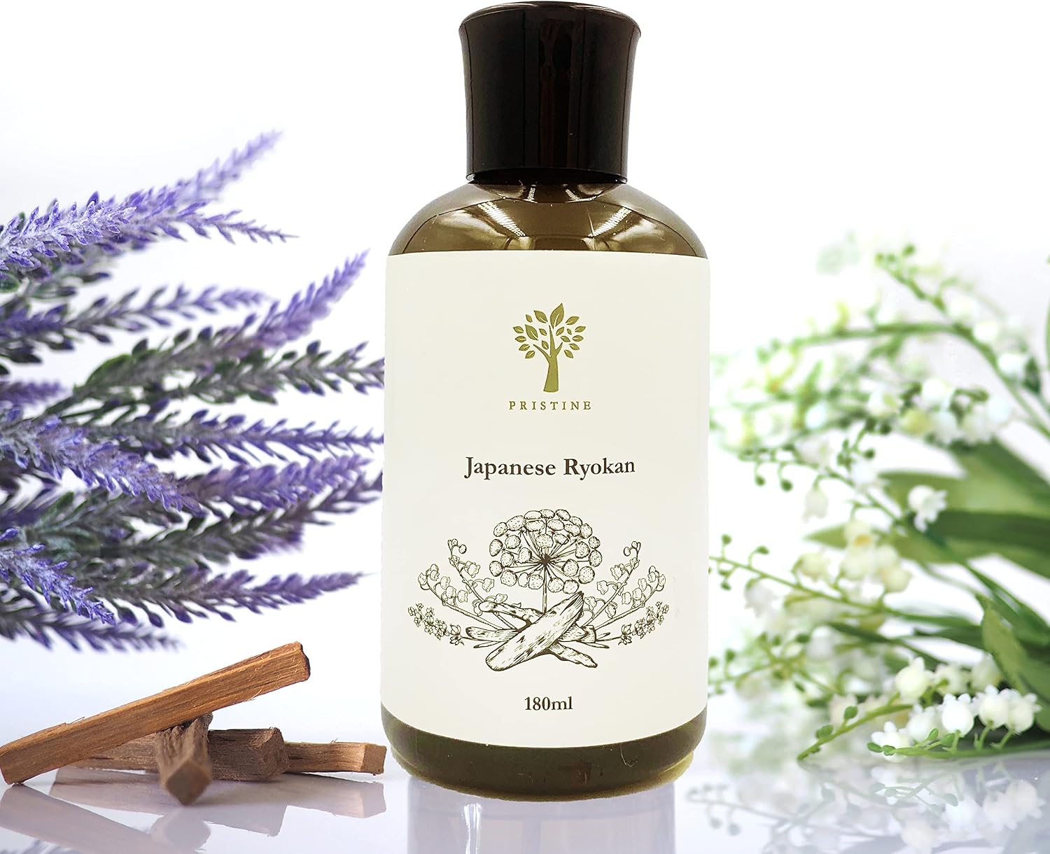 PRISTINE Japanese Ryokan/Inspired by Shang Hotel Reed Diffuser Refill with Free Reed Sticks | Fresh Lavender, Sandalwood Oil Diffuser Refills | Premium Hotel Lobby Reed Diffuser Oil Refill