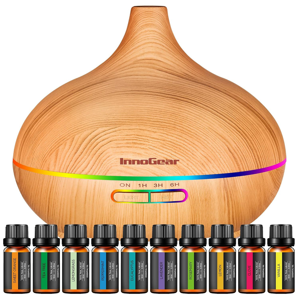 InnoGear Aromatherapy Diffuser & 10 Essential Oils Set