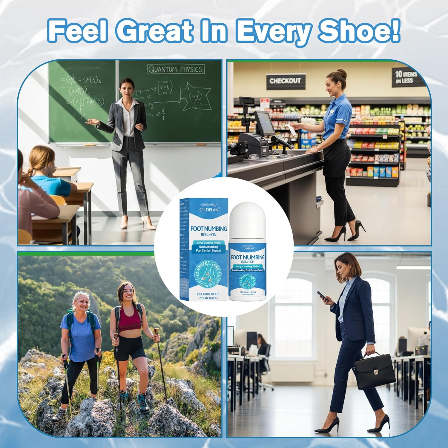 Herbal Foot Pain Relief Roll On - Muscle&Leg Pain Relief Roll-on for High Heels,Travel,Sports -Instant Cooling Relief for Feet Fatigue,Long Standing,First Aid Supplies,Stop Pain RollOn Extra Strength