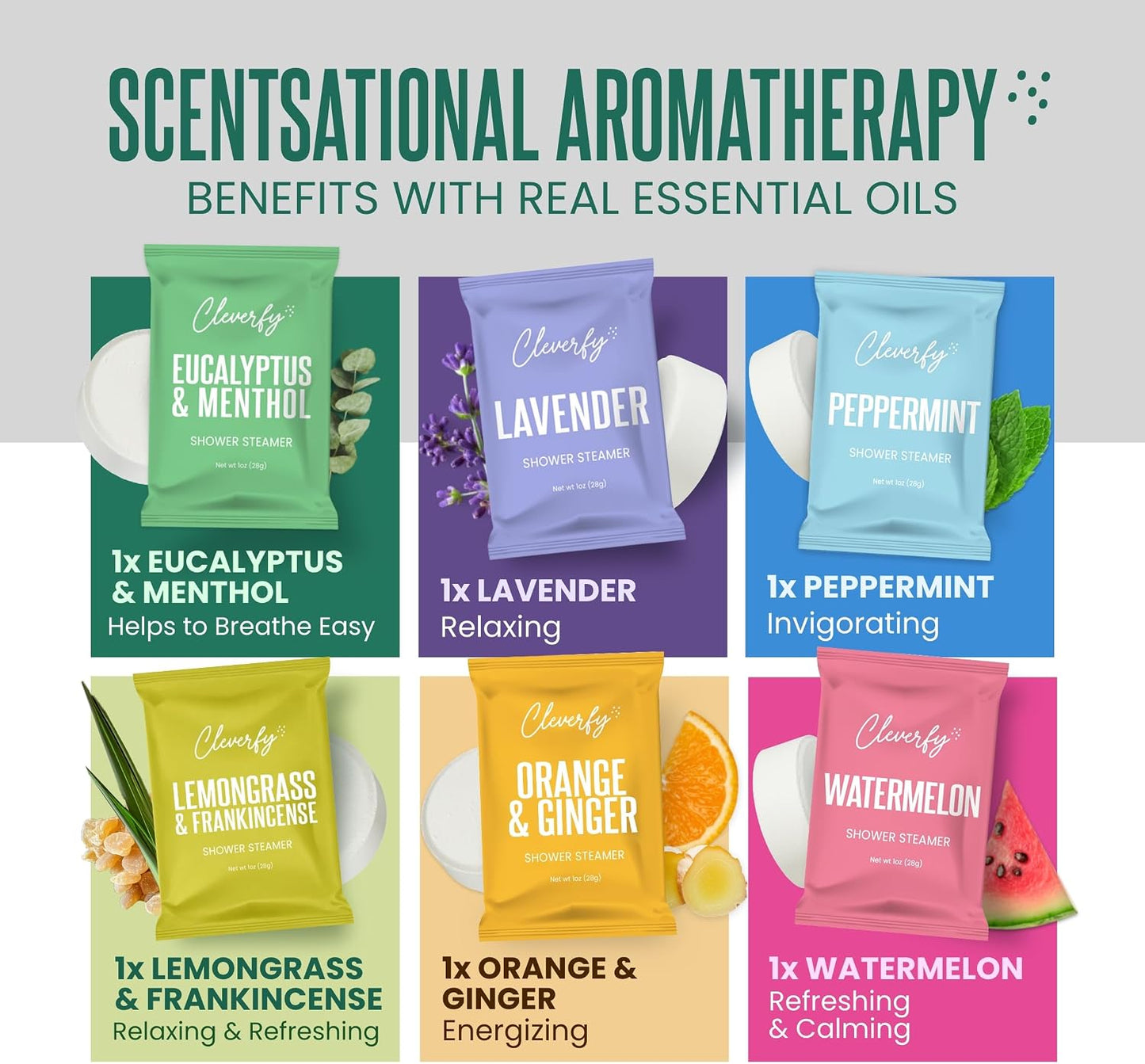 Cleverfy Shower Steamers Aromatherapy - Birthday Gifts for Women, Mom, Wife, Grandma, Her, Best Friend, Daughter, Sister, Teens & Girlfriend - 6 Tablets