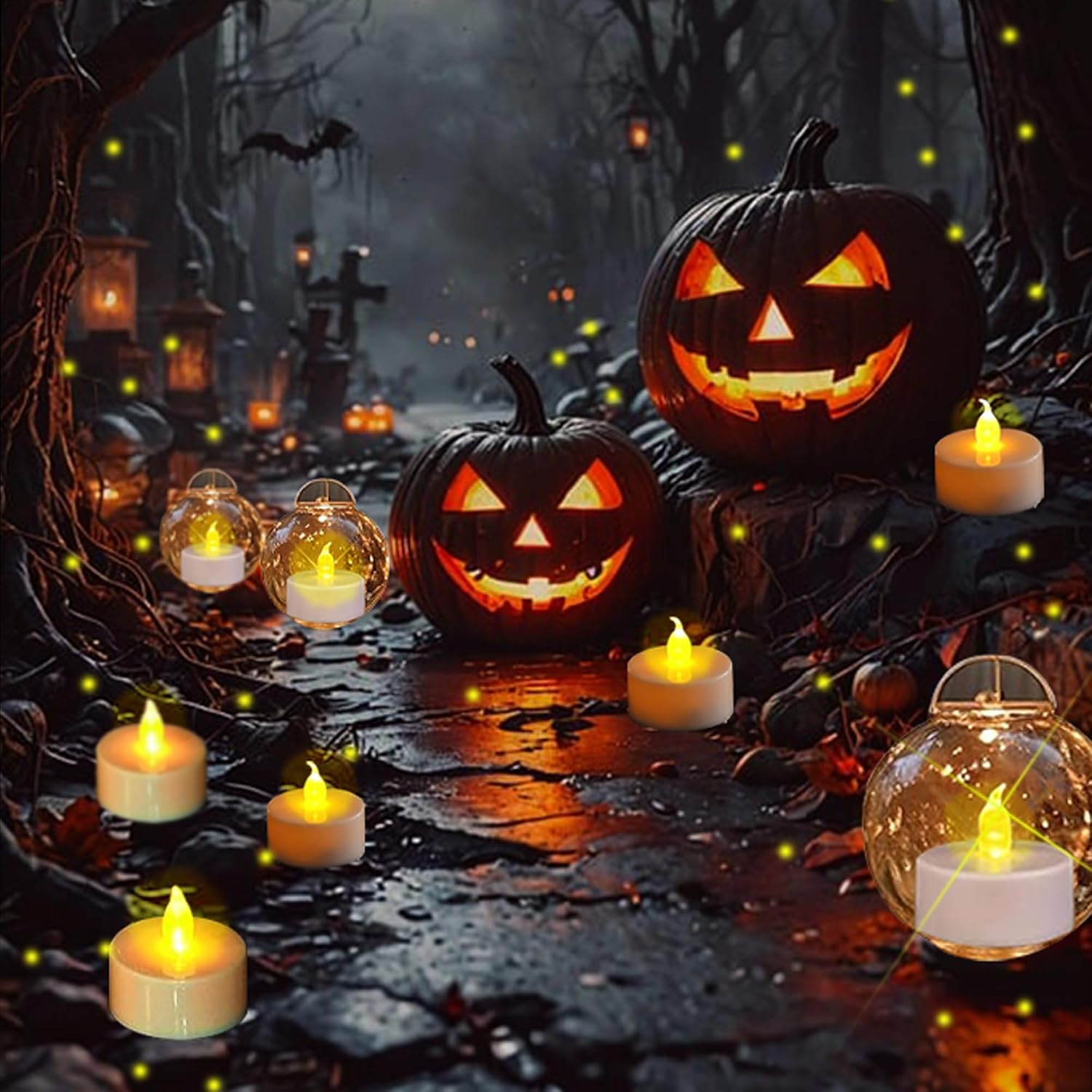 Tea Lights Flameless Battery Operated Candles-24Pack LED Electric Flickering Votive Candle Long Lasting 200 Hours, Realistic and Bright for Seasonal Festive Celebrations Decoration Warm Yellow