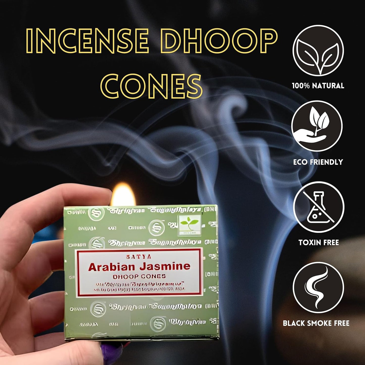 Satya Sai Baba Nag Champa Incense Dhoop Cones for Meditation, Yoga and Stress Relief - 12 Pack, 144 Cones with Natural Fragrance