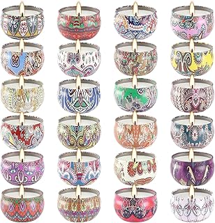 WPONSZU Scented Candles Gifts Set 24 Pack Soy Wax Travel Tin Jar Candles for Home 2.5 OZ jar Candles for Mom for Christmas, Birthday, Thanksgiving, Mother's Day