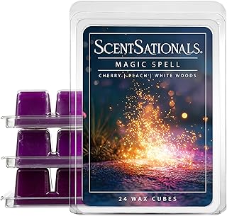 ScentSationals Magic Spell Scented Wax Melts - Cherry, Peach, & White Woods, 10oz (24 Cubes)