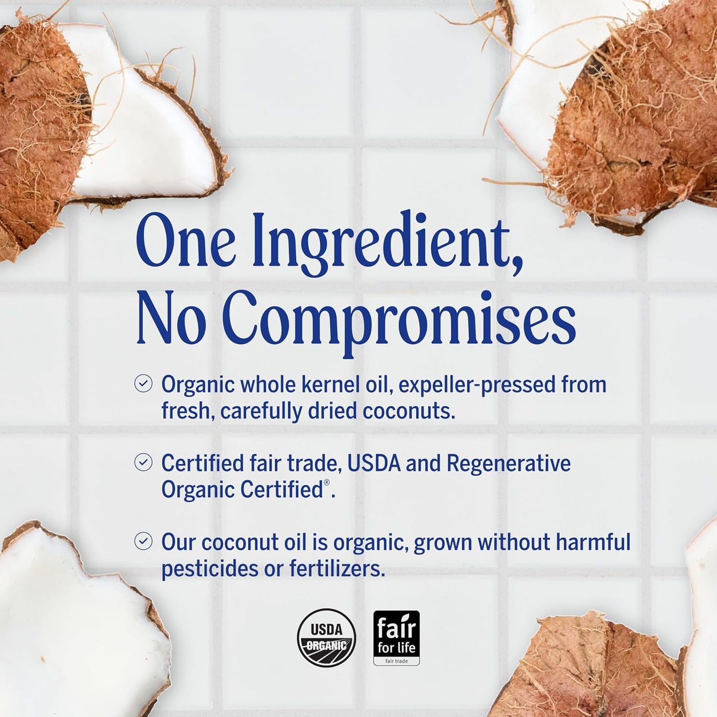 Dr. Bronner's - Organic Virgin Coconut Oil (Whole Kernel, 30 Ounce) - Coconut Oil for Cooking, Baking, Hair and Body, Unrefined and Fresh-Pressed, Rich and Nutty Flavor, Fair Trade, Vegan, Non-GMO