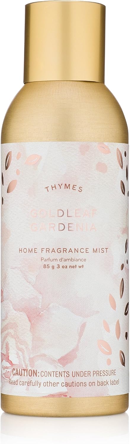 Thymes Home Fragrance Mist – Room Air Fresheners for Home Long Lasting – Air Freshener Spray – Premium Home Fragrance – Floral Notes of Gardenia, Lush Rose, & Fresh Jasmine (Goldleaf Gardenia, 3 oz)