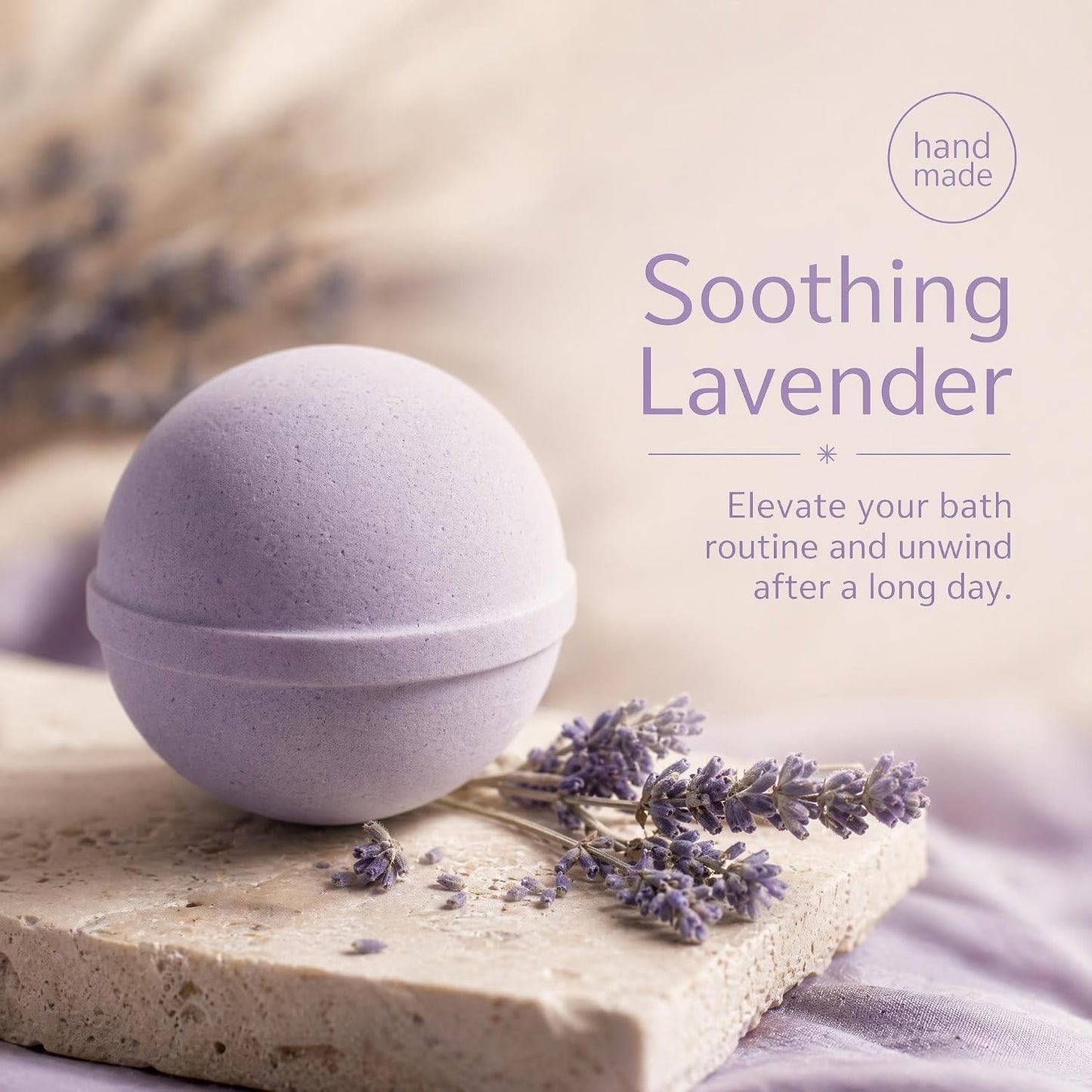 Unboxme Gifts Bath Bombs Gift Set - Large 8 oz Fizzy, Moisturizing Spa Bath Bombs, Relaxing Aromas, Gift Ready - 4 Pack, Lavender