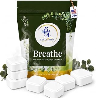 Eucalyptus Shower Steamers Aromatherapy – 7 Long Lasting Essential Oil Shower Bombs – Large Spa Tablets for Relaxation – Made in USA, Self Care Gift for Men & Women