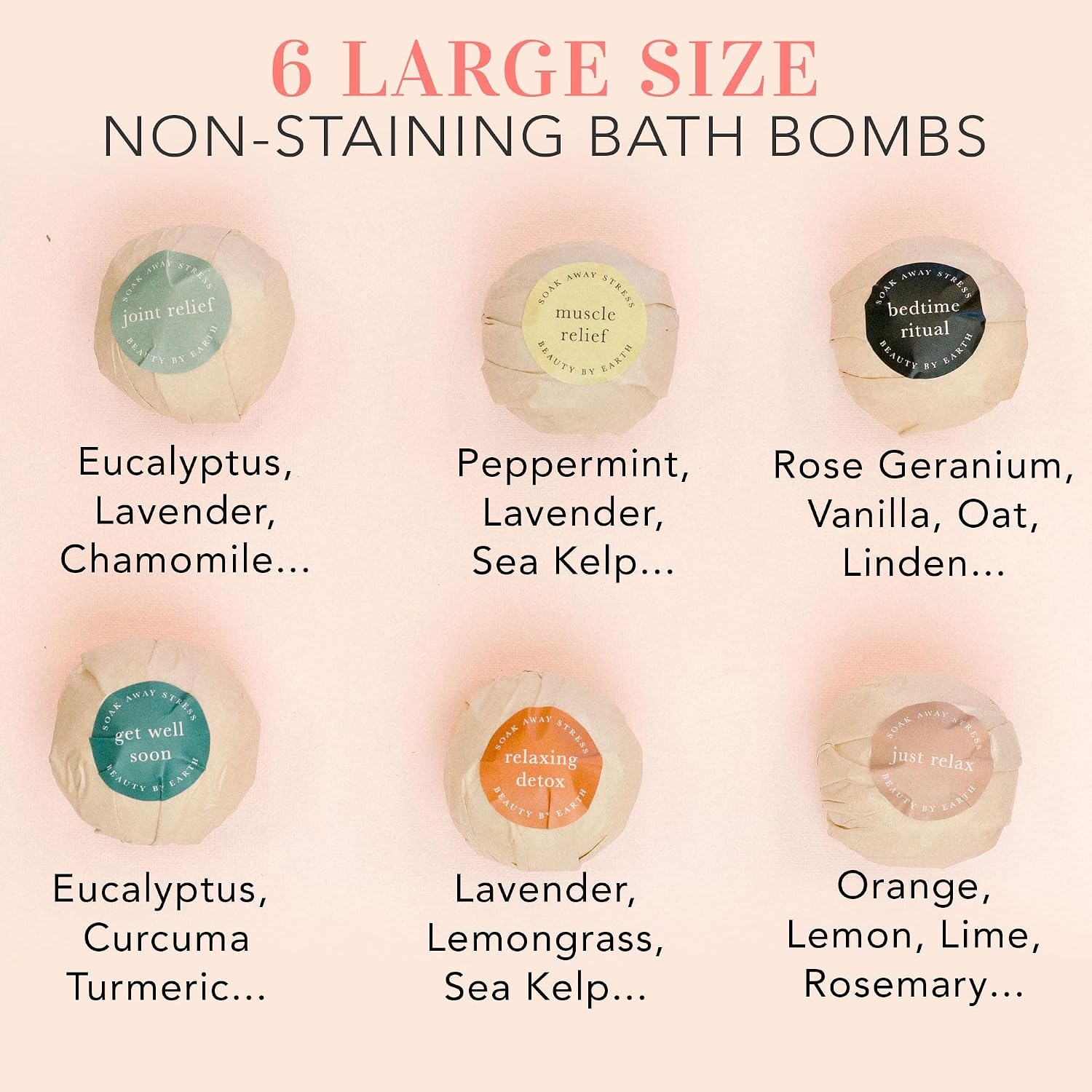 Bath Bombs Gift Set - USA Made with Organic & Natural Ingredients, Relaxing Spa Gifts for Women & Men