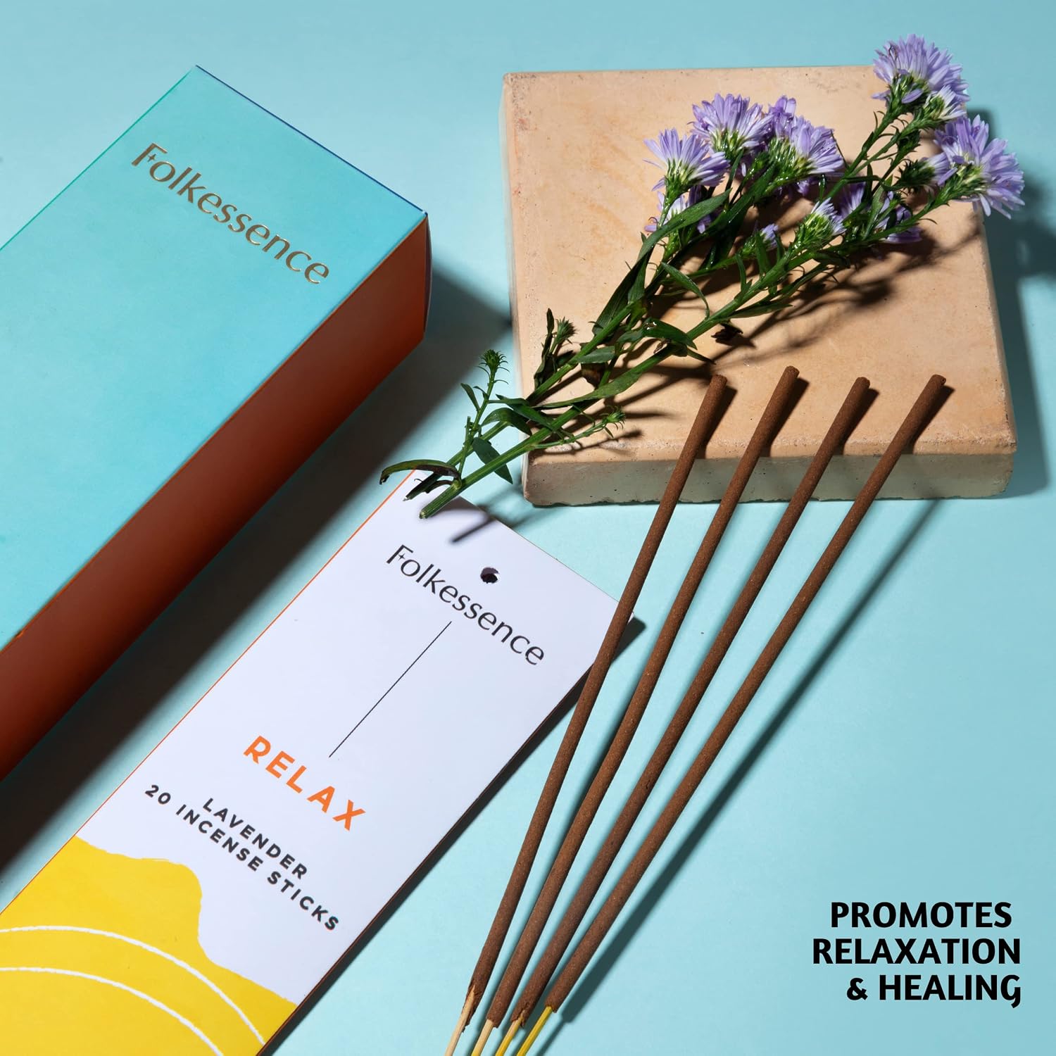 Folkulture Incense Sticks (120 Sticks) | Set of 6 Premium Incense For Calm, Aromatherapy, Daily Use| No Charcoal,Organic, Non Toxic, 45 Mins, Long Burning Lavender, Patchouli,Sandalwood Insence-Sticks