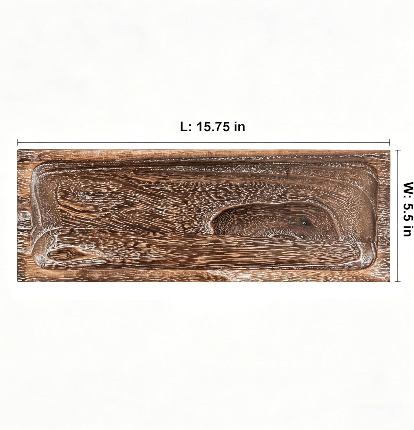Hanobe Wooden Tray for Candle Decorative: Wood Rustic Long Centerpiece Trays Rectangle Narrow Farmhouse Decor for Dining Coffee Table Kitchen Fireplace Mantle