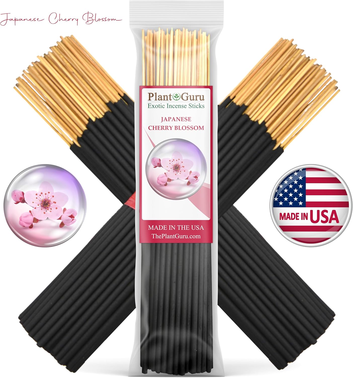Floral Incense Sticks Variety Set Bulk 500 Pack Sampler 7" Sticks - 5 Bundles of 100 Sticks Per Bundle. Gardenia, Japanese Cherry Blossom, Jasmine, Lavender, Red Rose.