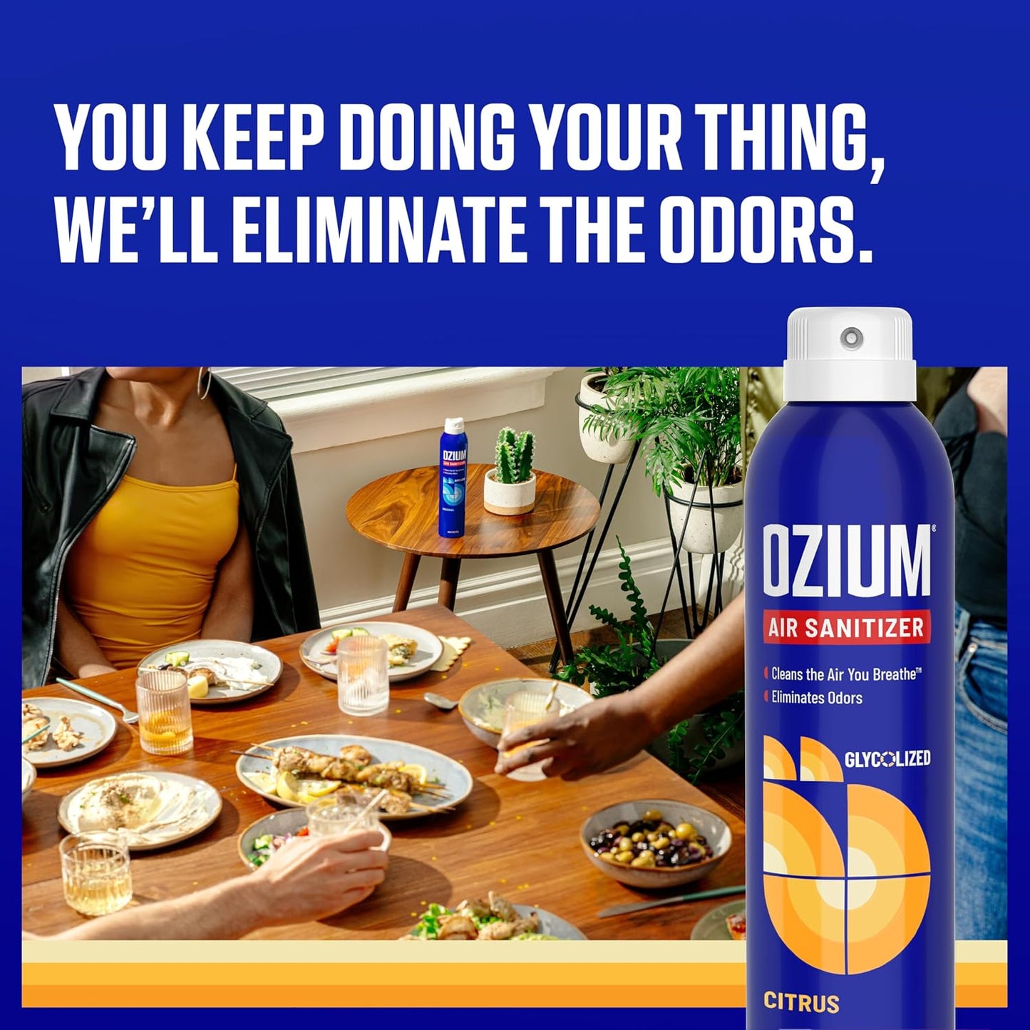 Ozium Air Sanitizer Spray - Room Odor Eliminator for Home, Car, and Office - Citrus - 8 oz Can - 6 Pack
