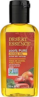 Desert Essence 100% Pure Jojoba Oil - 2 Fl Oz - Haircare & Skincare Essential Oil - Suitable For All Skin Types - No Oily Residue - May Help Prevent Flakiness - Makeup Remover - Aftershave Moisturizer