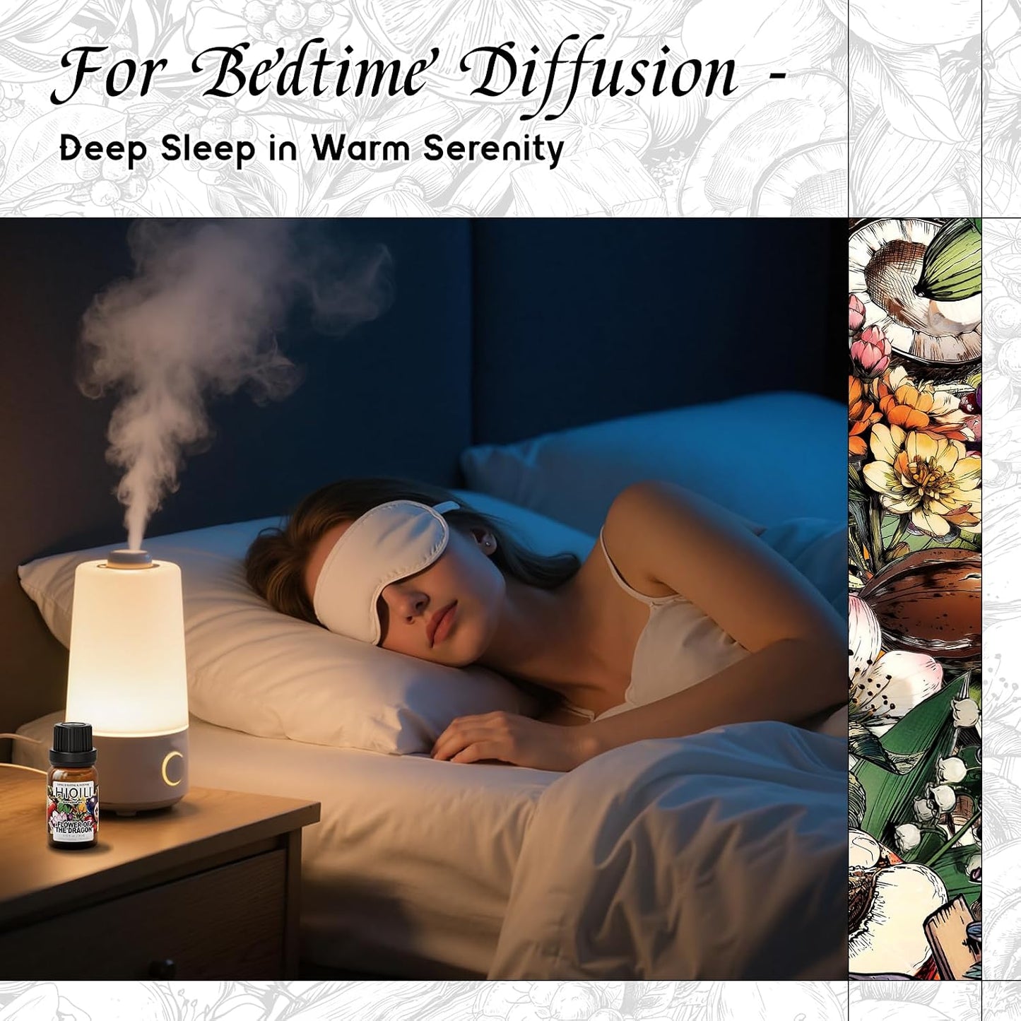 HIQILI Flower of The Dragon Diffuser Oil, Long-Lasting Refill for Humidifiers & Reed Diffusers, Hotel-Grade Scent, Suitable for Home Use - 0.34 Fl Oz
