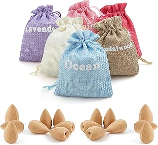 Backflow Incense Cones for Waterfall - Set of 6 Waterfall Incense Cones Lavender Jasmine Ocean Sandalwood White Sage Rose (Magic Hour)- Long Lasting Aroma for Positivity & Pure Air