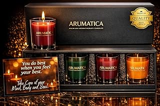 Premium Aromatherapy Candle Set | Stress Relief Soy Wax Candles with Relaxing Scents | Scented Candles for Home Yoga, Meditation & Spa | Luxury Candle Gift Set (4 Pack, 5oz Each) Total 20oz