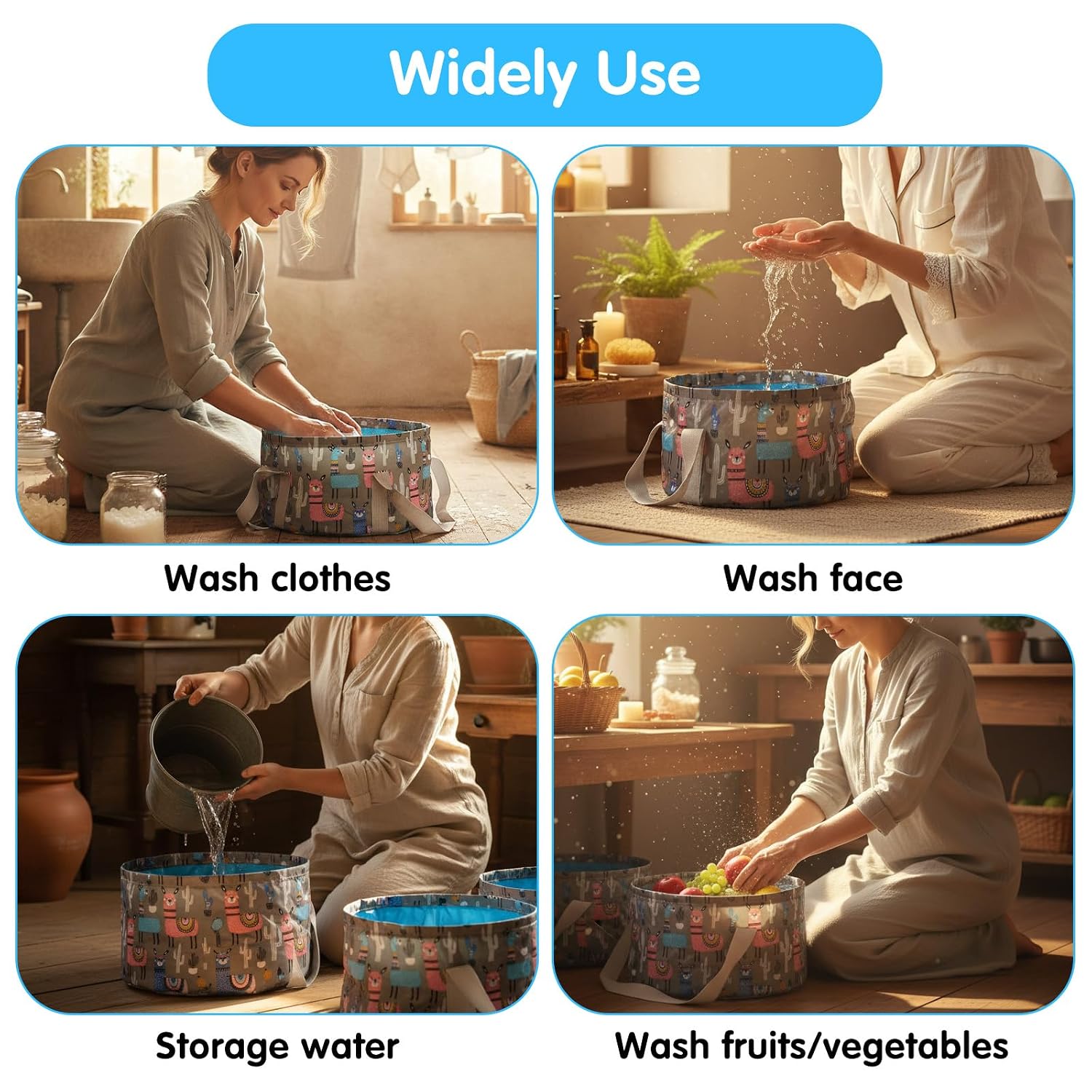 Foldable Bucket for Soaking Feet - Portable Foldable Foot Bath Tub Spa Basin for Travel, Home Pedicure & Outdoor Camping (Grey)