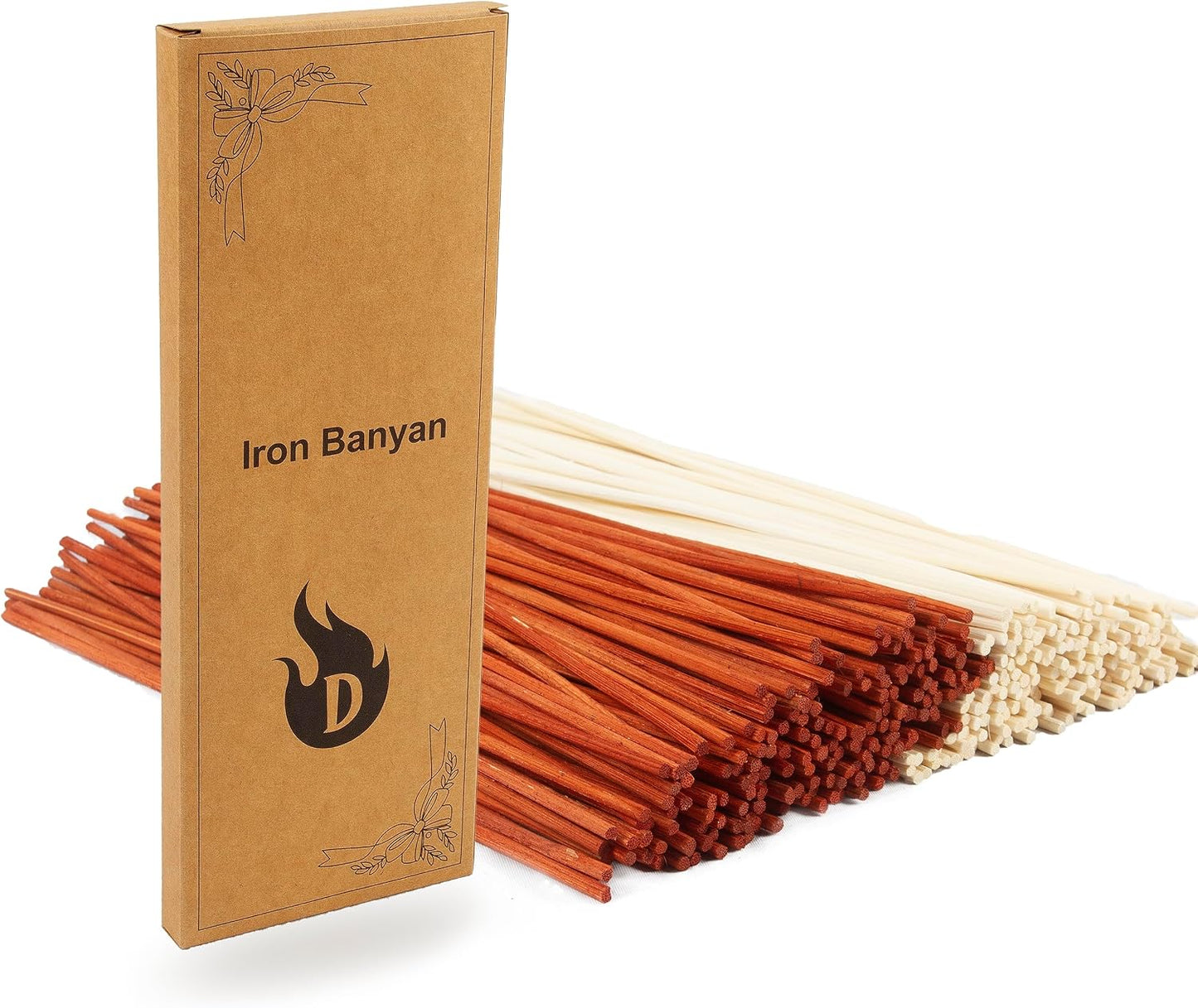 120PCS Reed Diffuser Sticks 7.5in/19CM Replacements Sticks for Home,SPA (Orange and Natural)