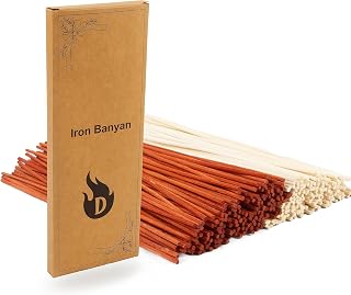 120PCS Reed Diffuser Sticks 7.5in/19CM Replacements Sticks for Home,SPA (Orange and Natural)