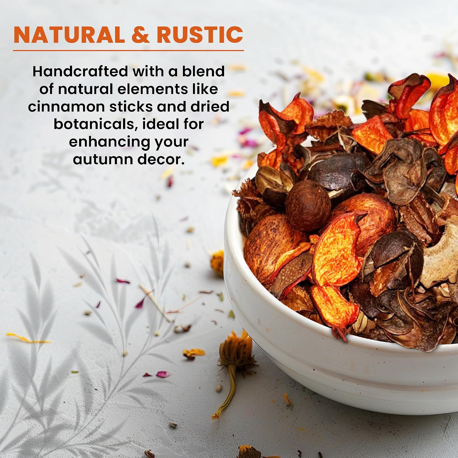 Pumpkin Cinnamon Fall Potpourri Bag - Autumn Scented Blend with Natural Elements, Ideal for Home Decoration and Fragrance - Perfect for Thanksgiving Harvest as Bowl, Vase, and Sachet Fillers