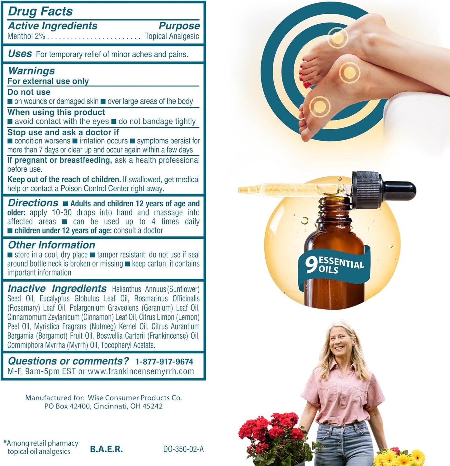 FRANKINCENSE & MYRRH Foot Pain Relief Rubbing Oil, Neuropathy Pain Relief for feet, Frankincense Essential Oil, Diabetic Lotion & Cream, Nerve, Neuropathy & Restless Legs Syndrome, Maximum Strength