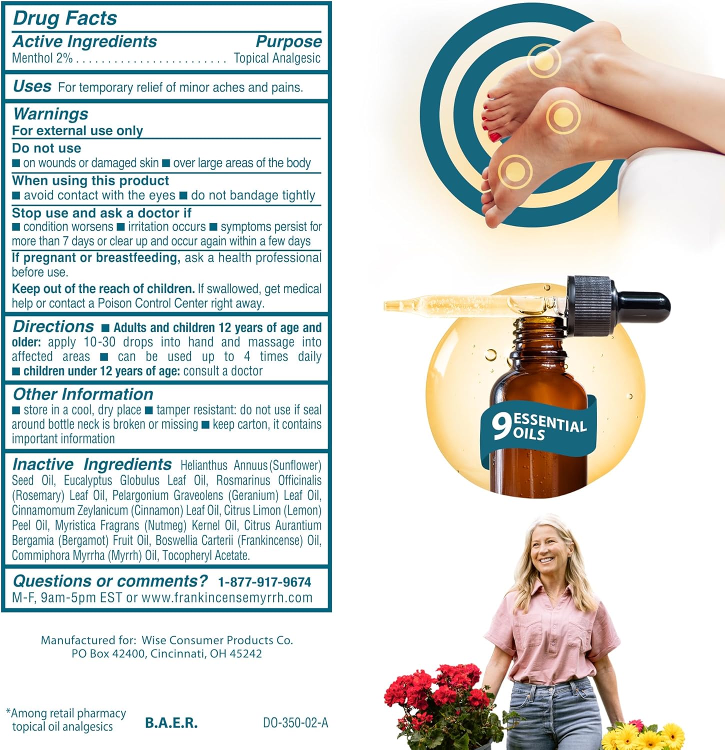 FRANKINCENSE & MYRRH Foot Pain Relief Rubbing Oil, Neuropathy Pain Relief for feet, Frankincense Essential Oil, Diabetic Lotion & Cream, Nerve, Neuropathy & Restless Legs Syndrome, Maximum Strength