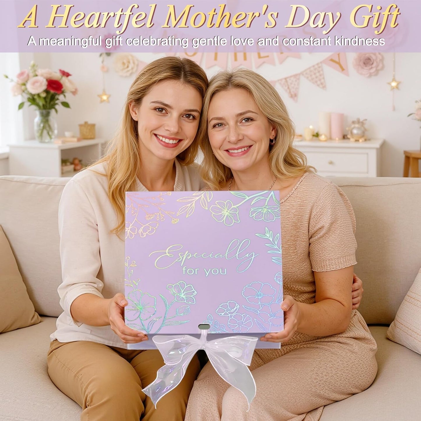 Spa Gifts for Women Bath Gift Set, Lavender Relaxing Spa Gift Baskets Home Bath Set Self Care Kit Care Package Thank You Birthday Mothers Day Easter Gifts for Women Mom Friends Sister Teen Girl Wife