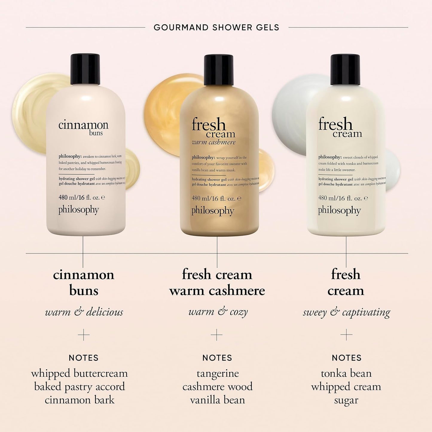 philosophy scent-sational hydrating bath & shower gels - efficiently cleanses, soothes & comforts dry skin - vegan & cruelty free formula