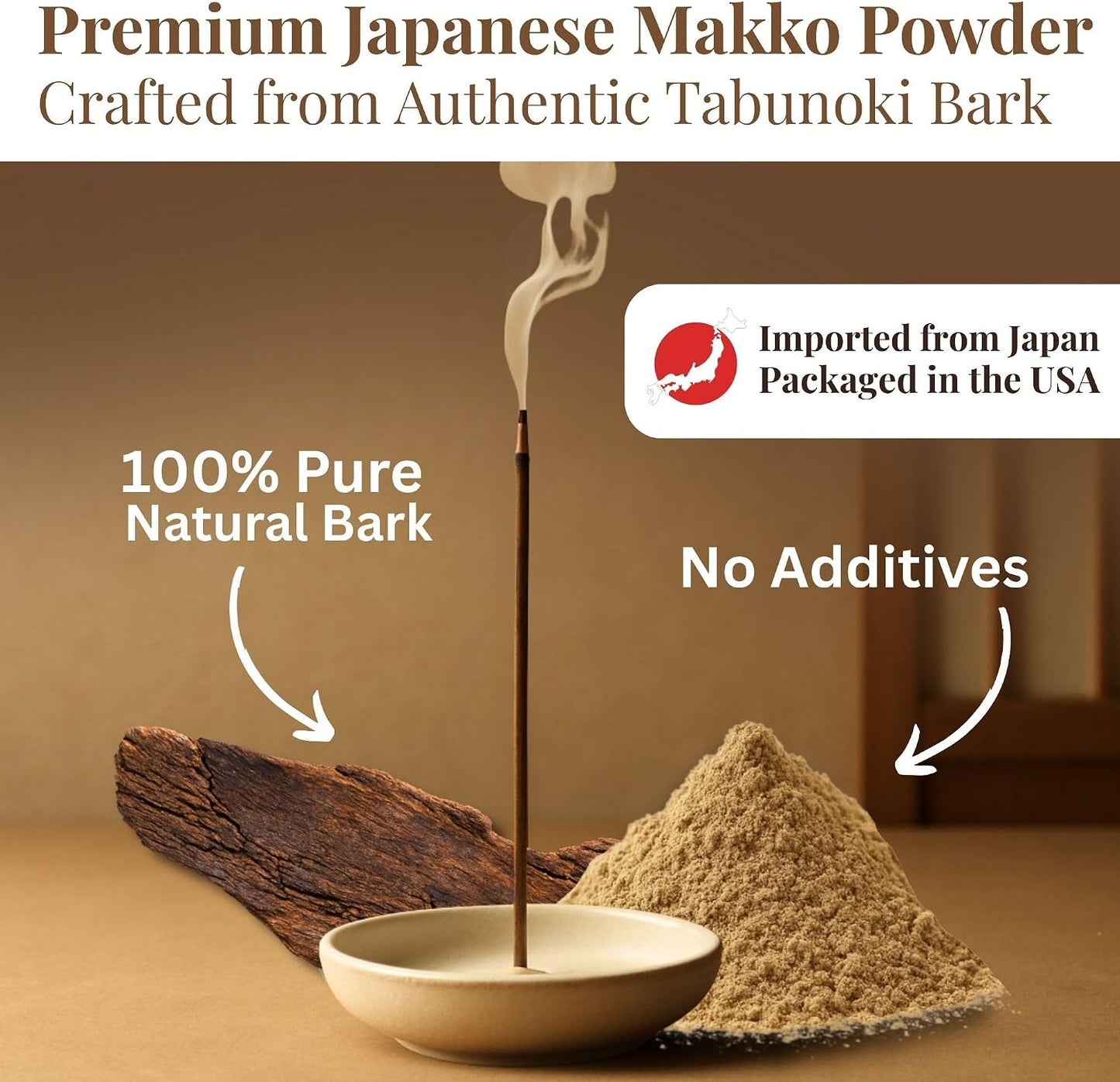 Organic Earth Makko Powder 4oz - High Grade Premium Powder Incense Burner Kit (for Making Cone and Coil Incense) - DIY Gift - Spiritual Kit