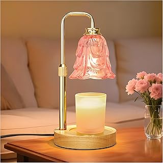 Candle Warmer Lamp with Timer Dimmer, Adjustable Height Pink Tulip Candle Wax Warmer, Christmas Birthday Gift for Mom Women,House Warming Gifts for New Home Bedroom Decor,Flower Pink
