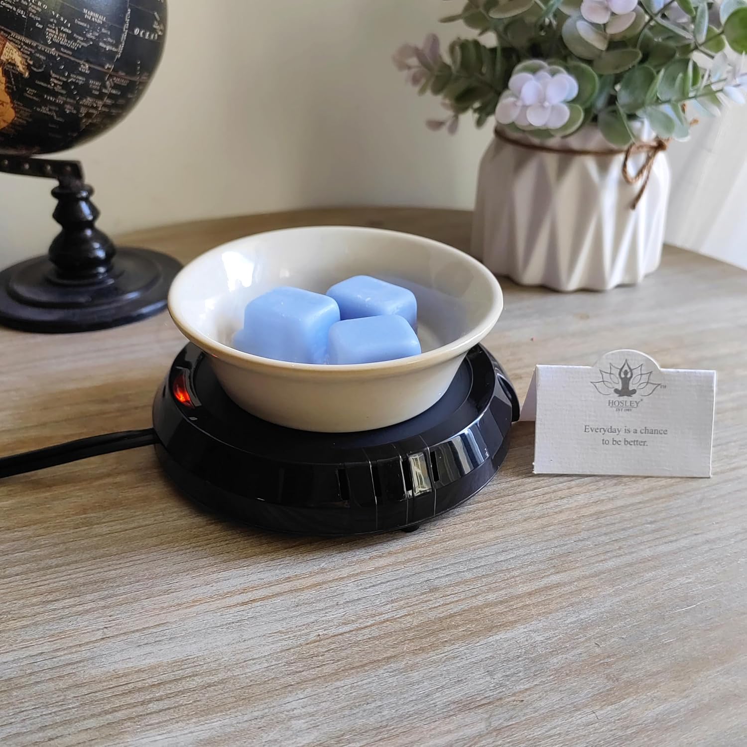 Hosley Black Electric Candle Warmer Large 5.4 Inch Diameter Ideal for Aromatherapy Home Office Dorm Rooms Hotels or Any Place that You Cannot Have an Open Flame