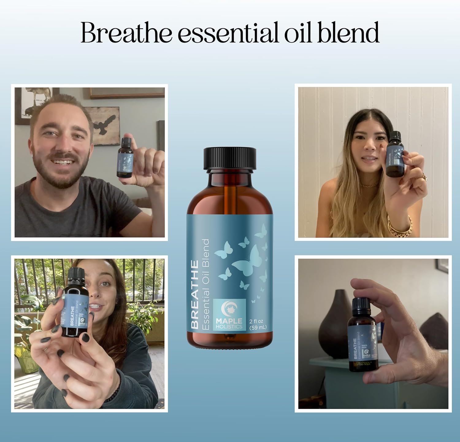 Breathe Essential Oil for Diffuser - Invigorating and Refreshing Breathe Essential Oil Blend with Eucalyptus Peppermint Tea Tree and Mint for Diffusers for Home and Shower Aromatherapy (2 Fl Oz)