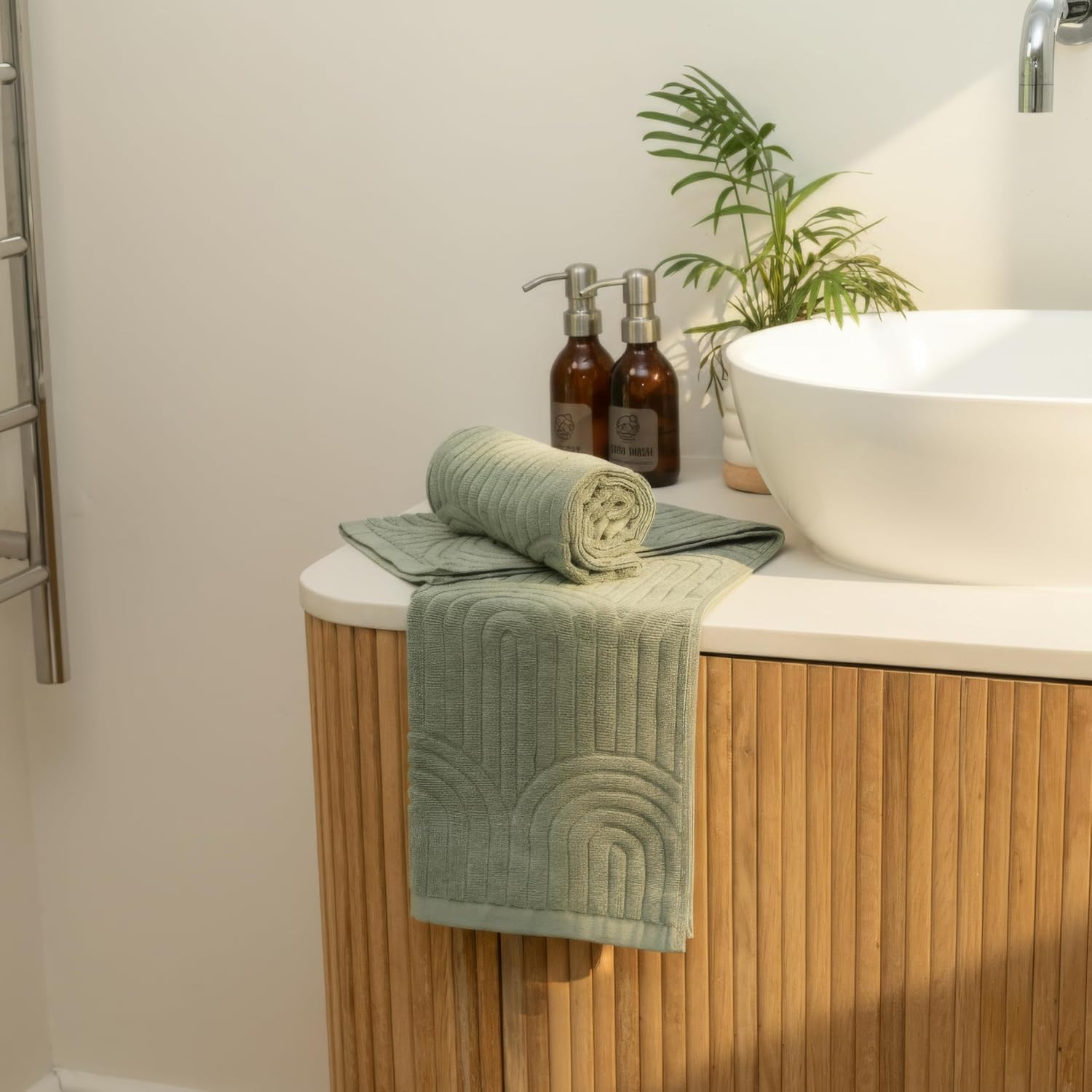 KIBAGA Decorative Hand Towels for Your Bathroom Or Kitchen – Luxurious Set of 2 Soft Boho Cotton Towels are Absorbent, Lightweight & Dry Quickly - Perfect to Elevate Any Bath Decoration at Home